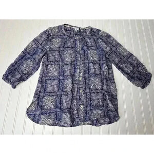 Anthropologie Akemi + Kin Women’s Peasant Top Blouse Tunic Blue Small. 304